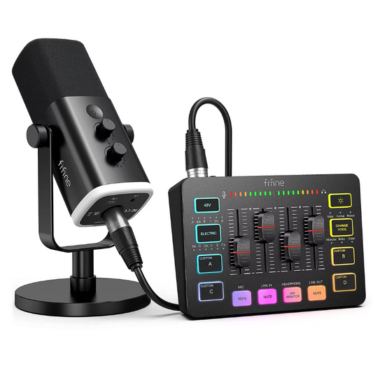 Podcast Kit met Audio Mixer en Microfoon – RGB Streaming Set