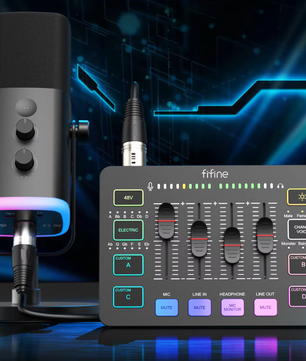 Podcast Kit met Audio Mixer en Microfoon – RGB Streaming Set