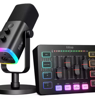 Podcast Kit met Audio Mixer en Microfoon – RGB Streaming Set