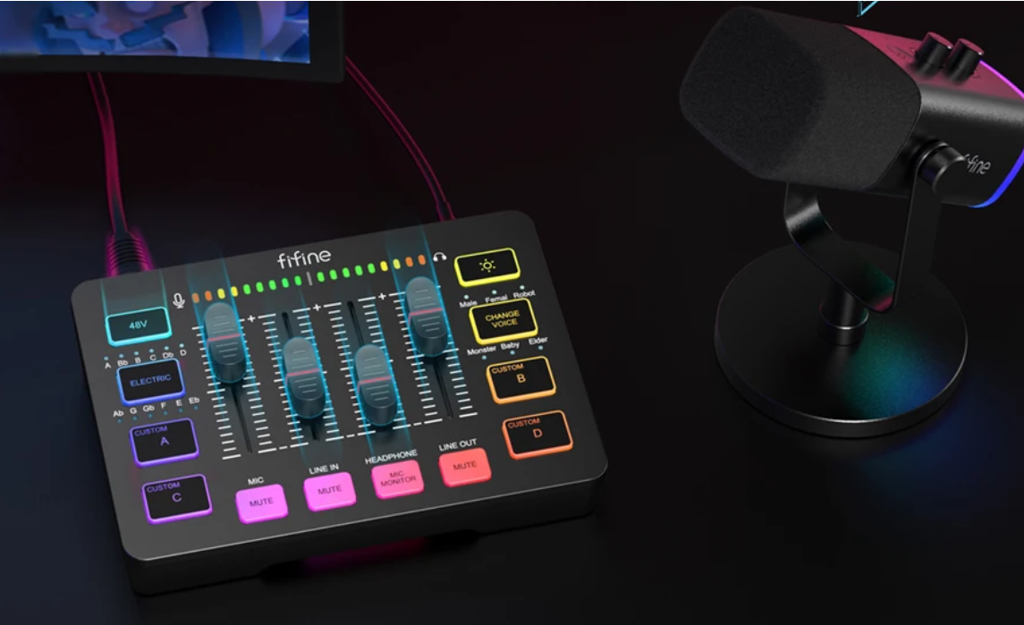 Podcast Kit met Audio Mixer en Microfoon – RGB Streaming Set