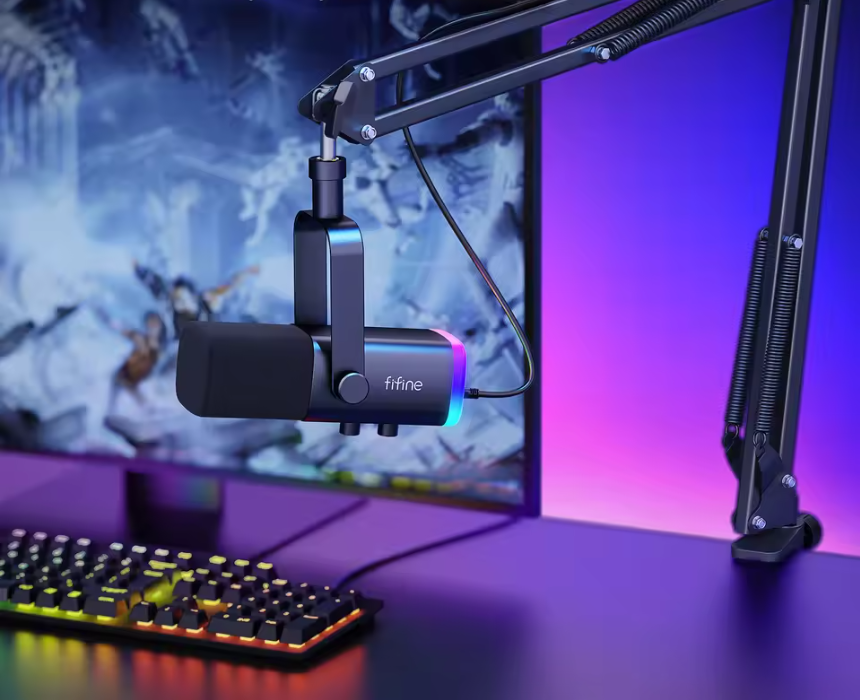 USB/XLR Microfoon Kit met Arm – RGB Gaming en Streaming Set