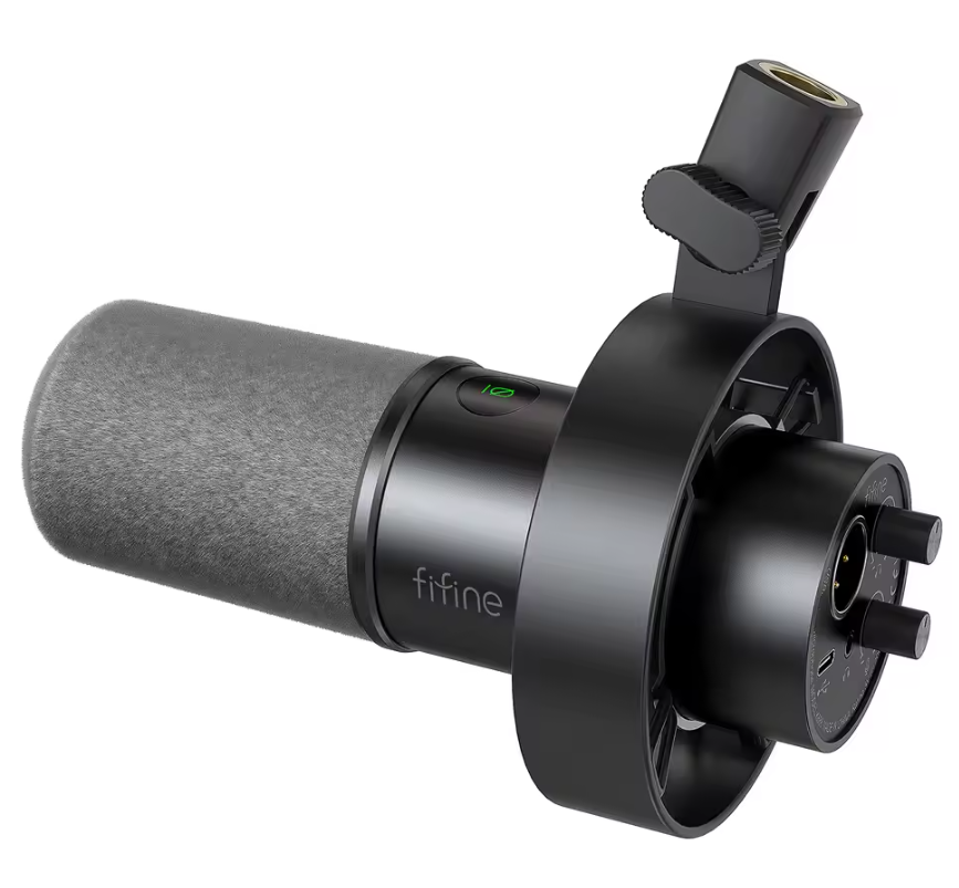 USB/XLR Dynamische Microfoon met Shock Mount – Studio en Streaming