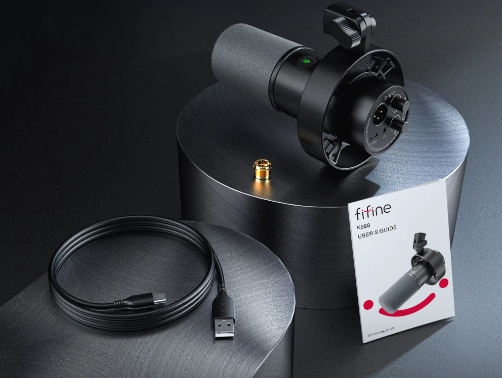 USB/XLR Dynamische Microfoon met Shock Mount – Studio en Streaming