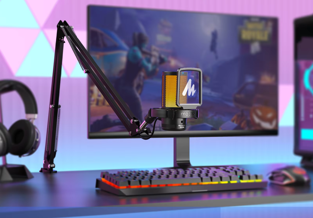 USB Condenser Gaming Microfoon met RGB – Streaming en Podcast Set