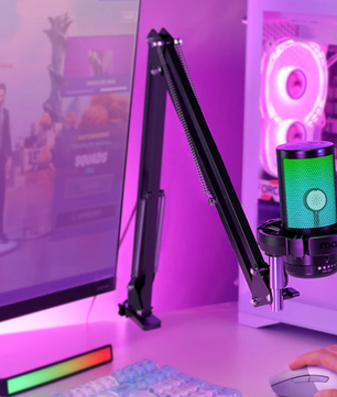 USB Condenser Gaming Microfoon met RGB – Streaming en Podcast Set