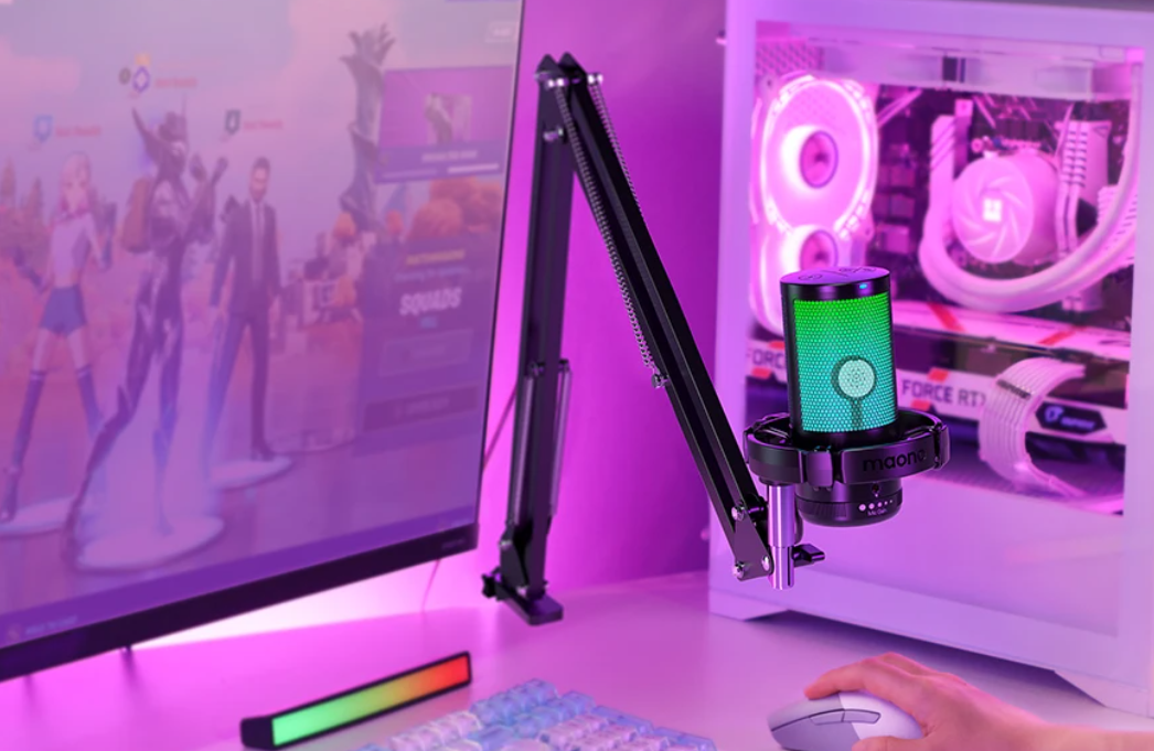 USB Condenser Gaming Microfoon met RGB – Streaming en Podcast Set