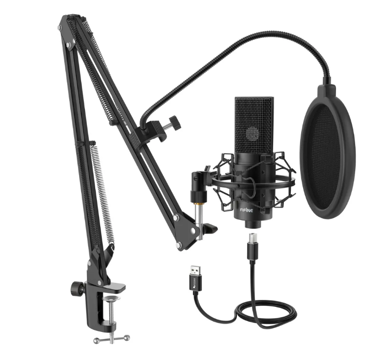 USB Studio Microfoon met Arm – Podcast en Recording Set