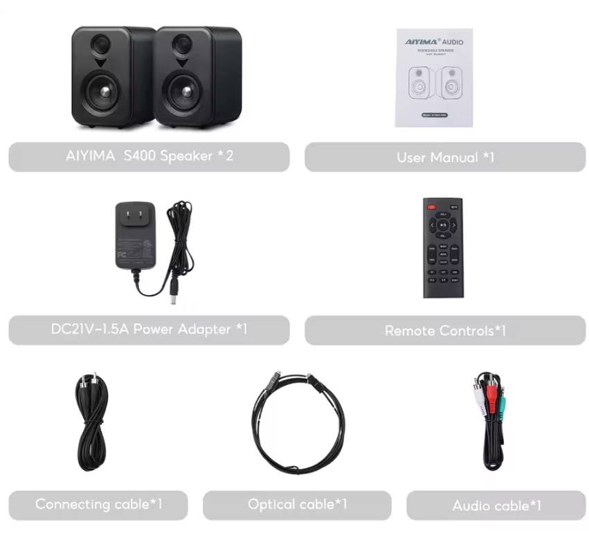 Actieve Bookshelf Speakers – Bluetooth HiFi Studio Monitor Set