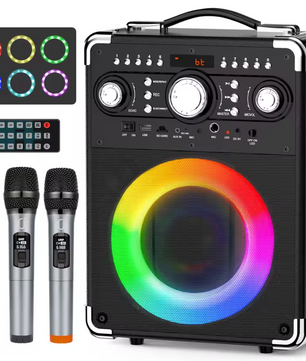 Karaoke Speaker met 3 Microfoons – Bluetooth Party Speaker LED
