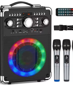 Karaoke Speaker met 3 Microfoons – Bluetooth Party Speaker LED