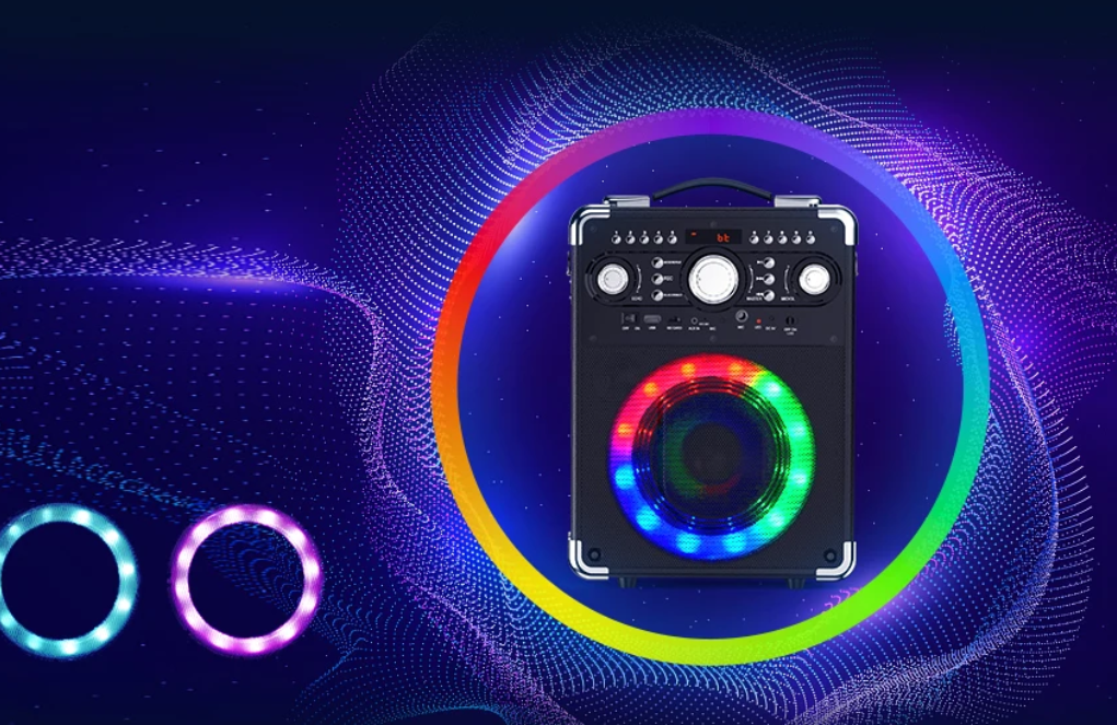 Karaoke Speaker met 3 Microfoons – Bluetooth Party Speaker LED