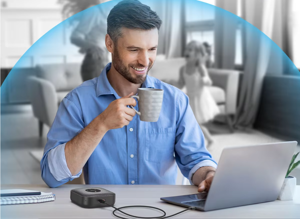 Conference Speakerphone met 360° Microfoons – Bluetooth Vergader Speaker