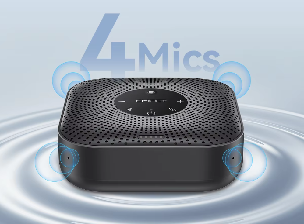 Conference Speakerphone met 360° Microfoons – Bluetooth Vergader Speaker