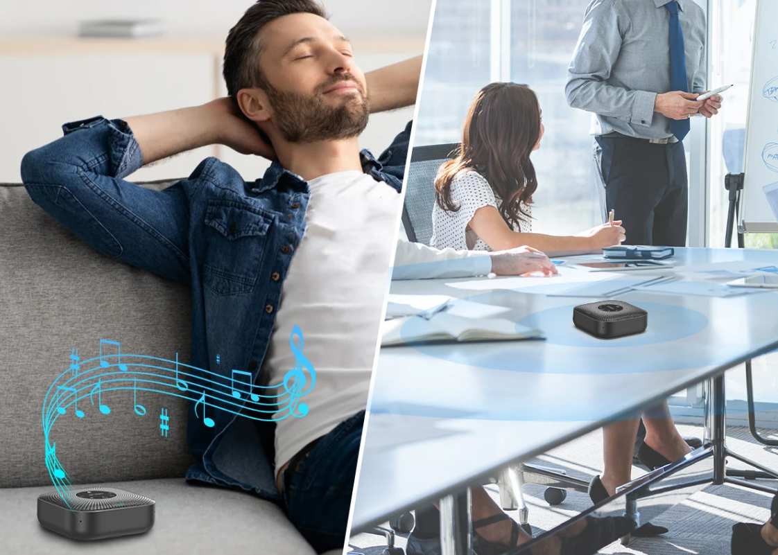 Conference Speakerphone met 360° Microfoons – Bluetooth Vergader Speaker