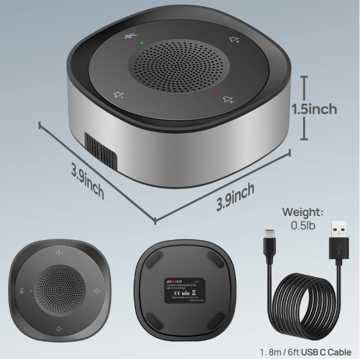 USB Conference Speakerphone – 360° Microfoon en Speaker met Mute