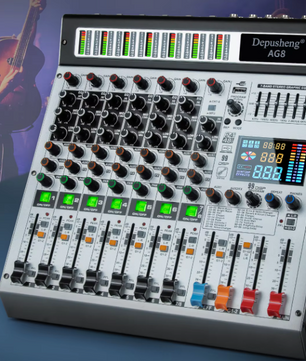 8 Kanaals Audio Mixer – DJ Mengpaneel met Bluetooth, USB en 48V Phantom Power