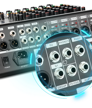 8 Kanaals Audio Mixer – DJ Mengpaneel met Bluetooth, USB en 48V Phantom Power