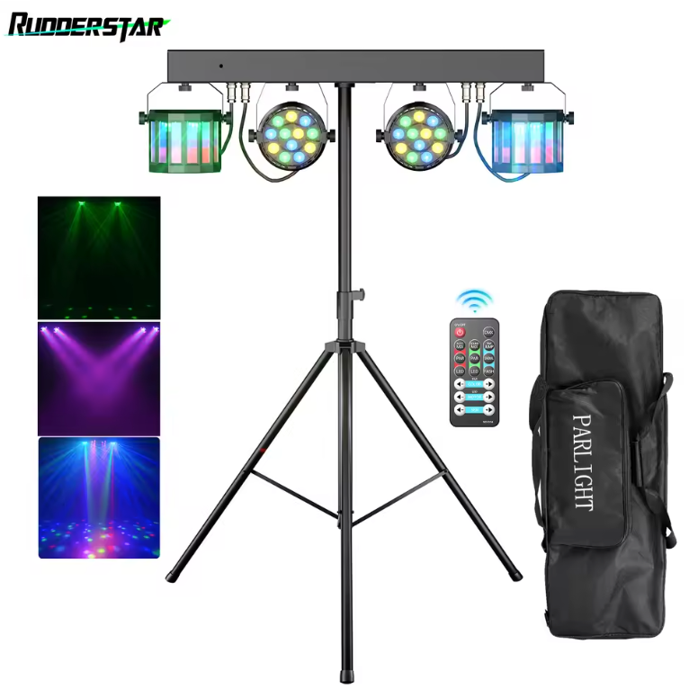 DJ Lichtset 60W RGBW – LED Par en Beam Effect met Statief en Tas