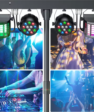 DJ Lichtset 60W RGBW – LED Par en Beam Effect met Statief en Tas