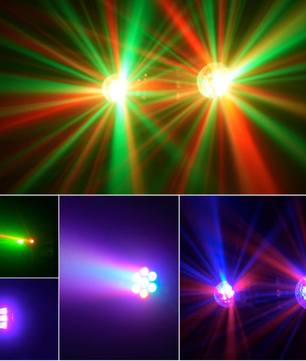 Mini DJ Effect Licht 5-in-1 – RGB Party Licht met Strobe, Laser en Afstandsbediening