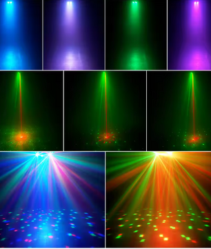 Mini DJ Effect Licht 5-in-1 – RGB Party Licht met Strobe, Laser en Afstandsbediening