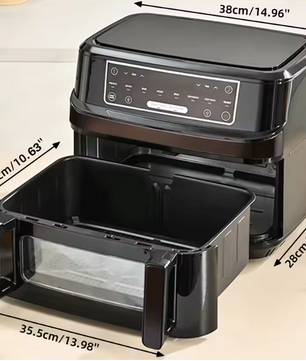 Airfryer 12L XXL – Dubbele Kamer met Touchscreen en Kijkvenster