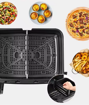 Airfryer 12L XXL – Dubbele Kamer met Touchscreen en Kijkvenster