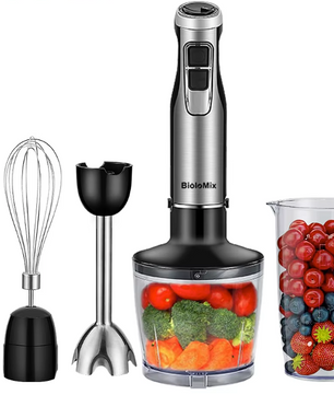 Staafmixer 1200W 4-in-1 – Hand Blender met Hakmolen, Garde en Beker