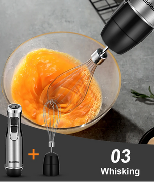 Staafmixer 1200W 4-in-1 – Hand Blender met Hakmolen, Garde en Beker