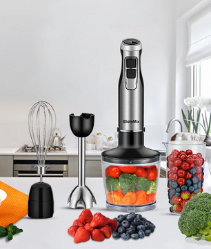 Staafmixer 1200W 4-in-1 – Hand Blender met Hakmolen, Garde en Beker