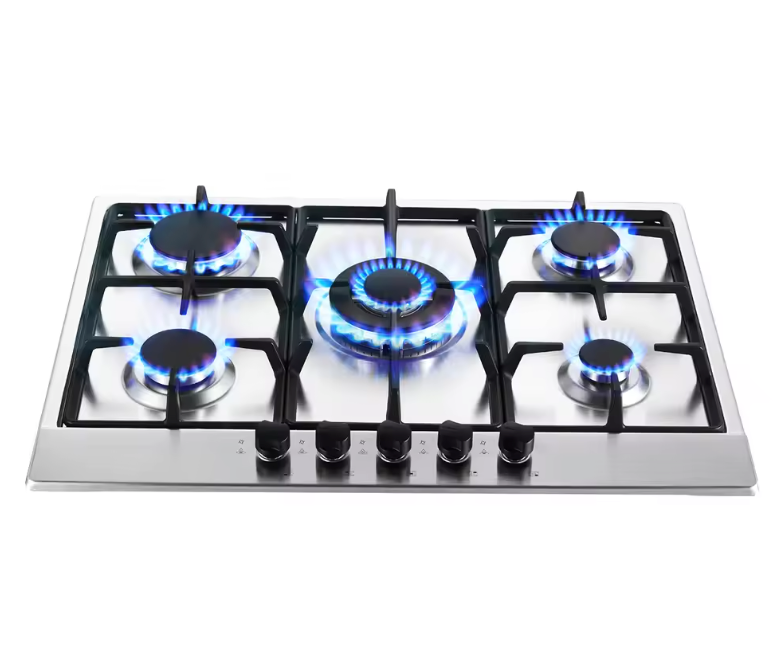 Gaskookplaat 68cm 5-Pits – RVS Inbouw Gasfornuis met LPG en Aardgas