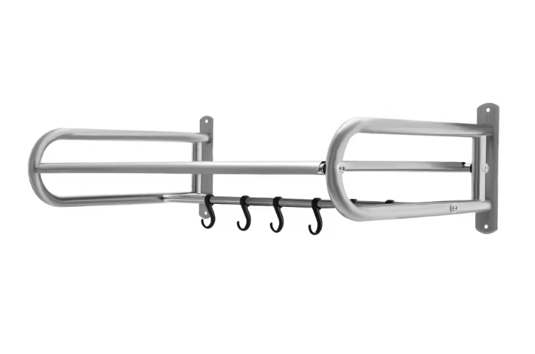 Magnetron Wandplank RVS – Keukenrek met 6 Haken en 30kg Draagkracht