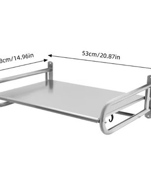 Magnetron Wandplank RVS – Keukenrek met 6 Haken en 30kg Draagkracht