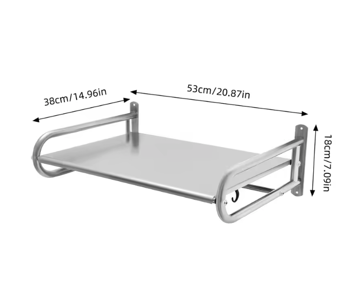Magnetron Wandplank RVS – Keukenrek met 6 Haken en 30kg Draagkracht