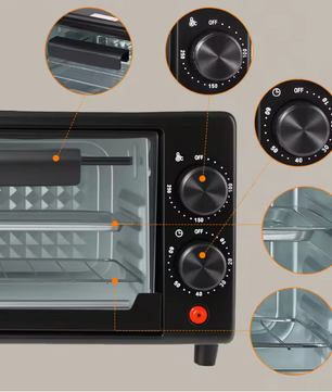 Mini Oven 12L – Elektrische Oven met Timer en Temperatuurregeling