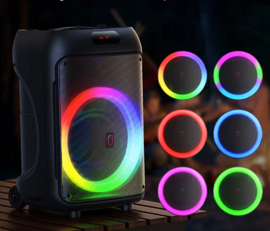 Karaoke Set met 2 Draadloze Microfoons – Bluetooth Speaker met RGB Licht
