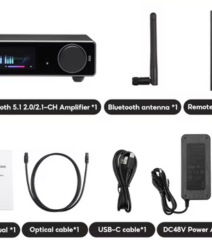 HiFi Stereo Versterker 300W x2 – Bluetooth DAC Audio Amplifier met Meerdere Ingangen