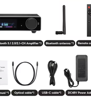 HiFi Stereo Versterker 300W x2 – Bluetooth DAC Audio Amplifier met Meerdere Ingangen