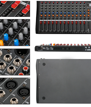 Professionele Audio Mixer 6/8/12 Kanalen – DJ Mengpaneel met FX, Phantom Power en MP3