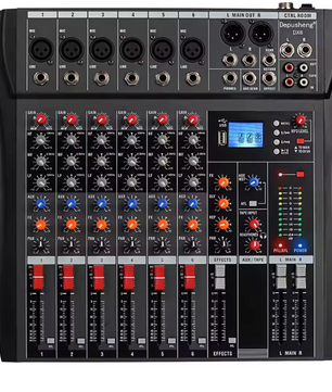 Professionele Audio Mixer 6/8/12 Kanalen – DJ Mengpaneel met FX, Phantom Power en MP3