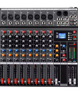 Professionele Audio Mixer 6/8/12 Kanalen – DJ Mengpaneel met FX, Phantom Power en MP3