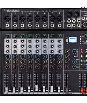 Professionele Audio Mixer 6/8/12 Kanalen – DJ Mengpaneel met FX, Phantom Power en MP3