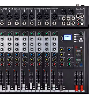 Professionele Audio Mixer 6/8/12 Kanalen – DJ Mengpaneel met FX, Phantom Power en MP3