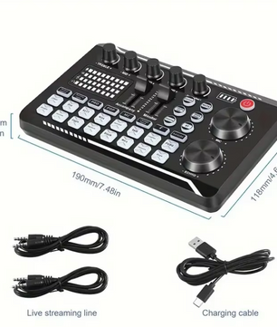 Podcast Set met Microfoon – Audio Interface voor Streaming, Opname en Zang