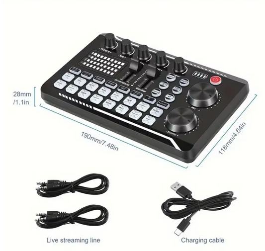 Podcast Set met Microfoon – Audio Interface voor Streaming, Opname en Zang