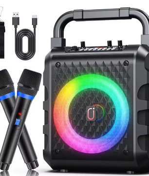 Karaoke Speaker met Microfoon – Draadloze Bluetooth Speaker met LED en Bass