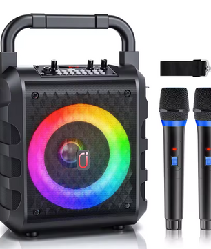 Karaoke Speaker met Microfoon – Draadloze Bluetooth Speaker met LED en Bass