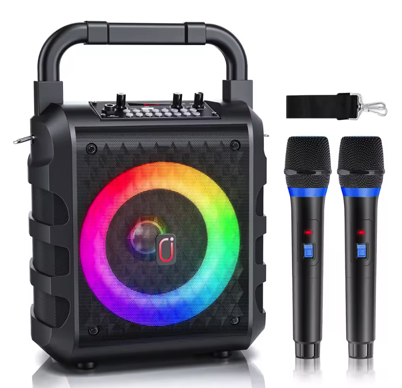 Karaoke Speaker met Microfoon – Draadloze Bluetooth Speaker met LED en Bass