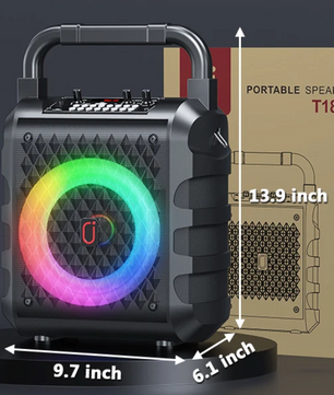 Karaoke Speaker met Microfoon – Draadloze Bluetooth Speaker met LED en Bass