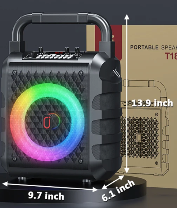 Karaoke Speaker met Microfoon – Draadloze Bluetooth Speaker met LED en Bass